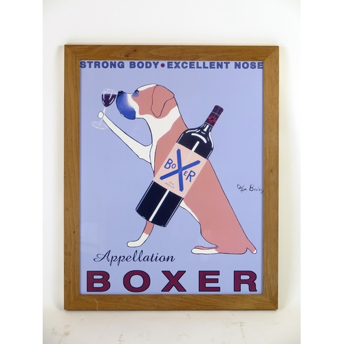 1857 - After Ken Bailey (American) 'Boxer, Merlot 2001' polychrome lithograph, F & G, 70 x 54cm.