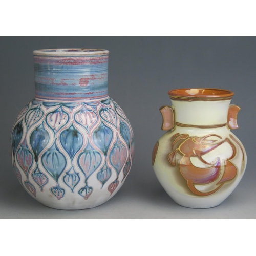 1016 - Silke Nerger for Aldermaston Pottery Vase (19cm) and a smaller vase (14cm), both made for Aldermasto... 