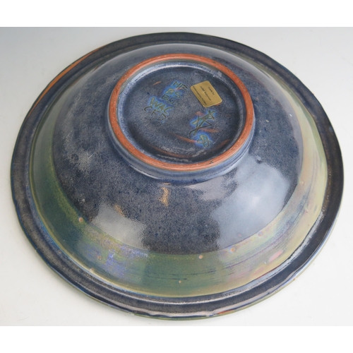 1036 - A Julian Bellmont for Aldermaston Pottery Studio Pottery Bowl with lustre glaze, 27cm diam., undergl... 