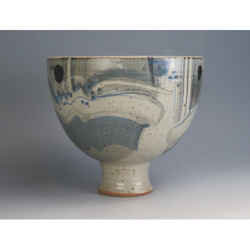 1043 - Michael Casson (1925-2003) Studio Pottery Stoneware Footed Bowl, 22cm diam. 18cm high, underglaze ma... 