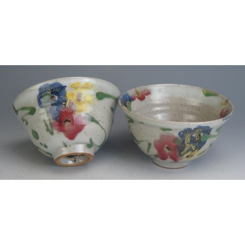 1058 - Janice Tchalenko, A Pair of Original Poppy Range Bowls, c. 1984, limited edition of 200, 14cm diam.,... 