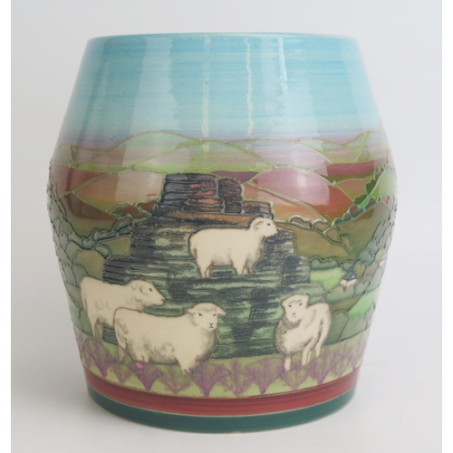 1120 - Dennis China Works a large vase decorated with Dartmoor pattern decoration, 19cm high