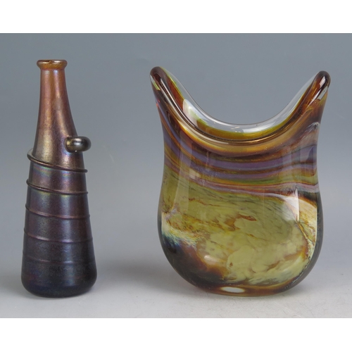 1198C - Two Siddy Langley Glass Vases, tallest 15.5cm