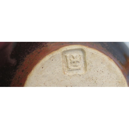 1202 - A Raymond Finch Stoneware Beer Mug (13cm high, impressed mark), a David Leach squat stoneware vase (... 