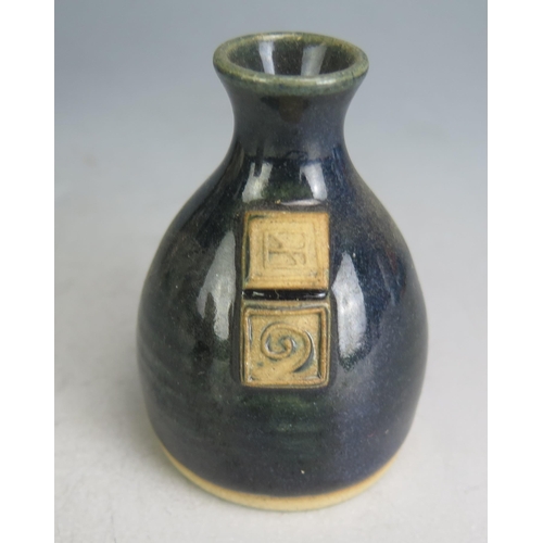 1202 - A Raymond Finch Stoneware Beer Mug (13cm high, impressed mark), a David Leach squat stoneware vase (... 