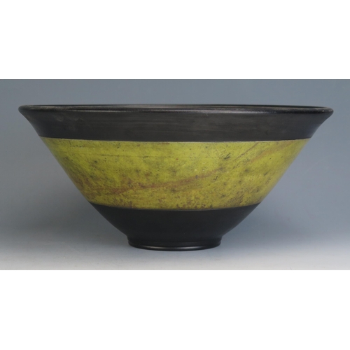 1230 - A Large Studio Pottery Earthenware Bowl, 30.7cm diam. x 14cm high, incised KC