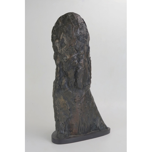 1246 - Willi Soukop (Austrian 1907-1995) half length female bust with long hair, bronze, signed to the unde... 