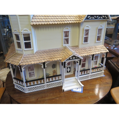 1395 - The Barrington Dolls House by Artply modelled after a real American town house, fully furnished and ... 