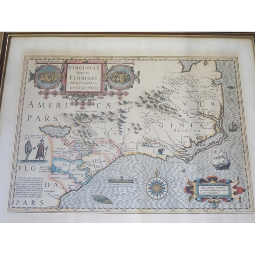 1499 - Robert Morden, a hand coloured map 'The West Riding of Yorkshire, F & G 36 x 42cm, and a  reproducti... 