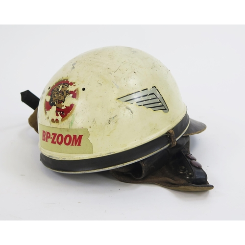 1603 - Geno, Paris, a 1960's painted metal and leather crash helmet.