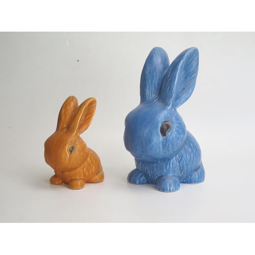 1644A - A Sylvac Model 1028 Rabbit in blue (24.5cm) and a Wadeheath model 305 rabbit