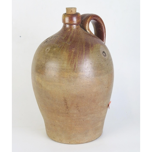 1671 - A salt glaze flagon, impressed R & G Short Salisbury, 31cm high.