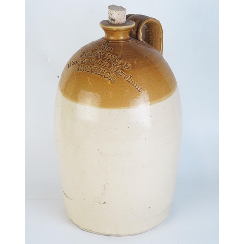 1673 - A large stoneware flagon impressed  '1132 John Read,......Honiton', 39cm high