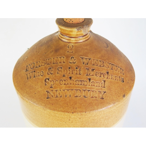 1674 - A large stoneware flagon impressed 'Forster & Webster, Spoonhamland, Newbury, 40cm high