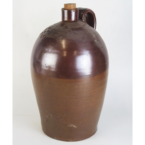 1675 - A large stoneware flagon impressed ;J G Hardy, Reading' 40cm high.