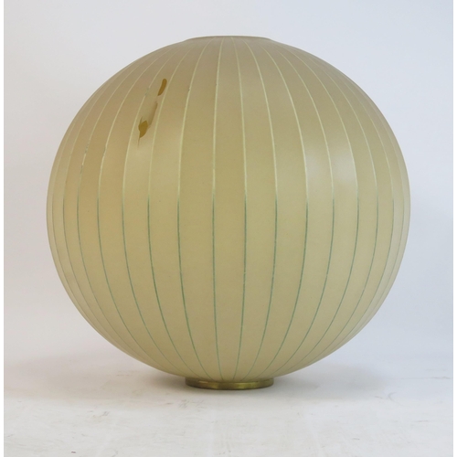 1697 - A 1950's Cocoon style shade possibly by Hans Agne Jakobsson or George Nelson, 50cm diameter, a/f.