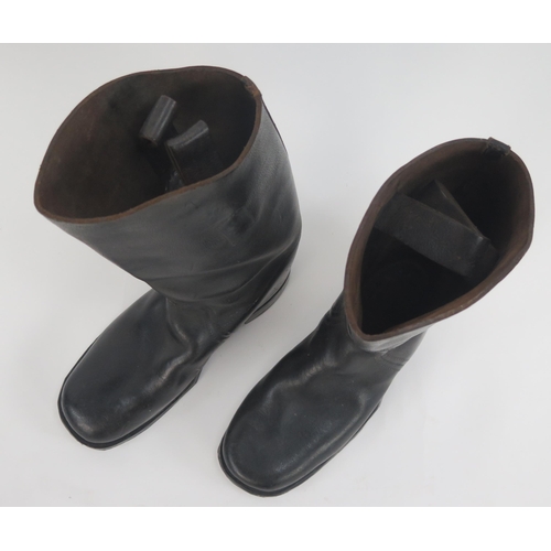 1769 - A pair of stitched black leather riding boots, size 10