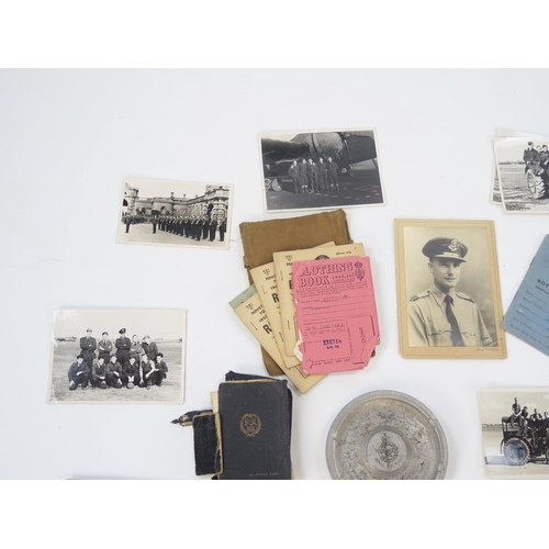 1797 - A World War II pair of medals. War and Defence Medals, RAF Service and Release Book, photographs, an... 