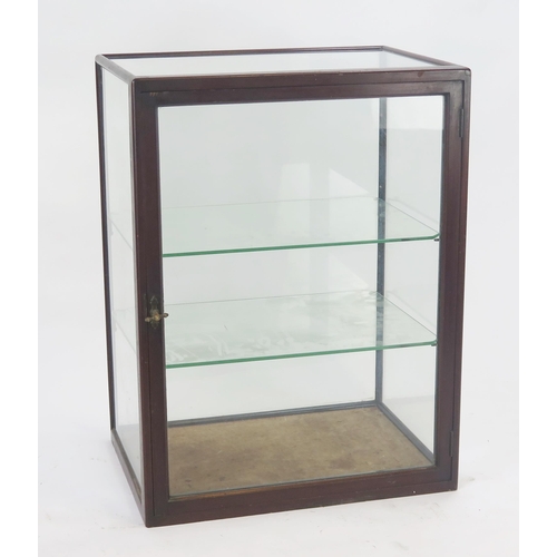 1845 - A Mahogany Framed and Glazed Counted Top Display Cabinet, 61(w)x81(h)x43(d)cm. Only one glass shelf ... 