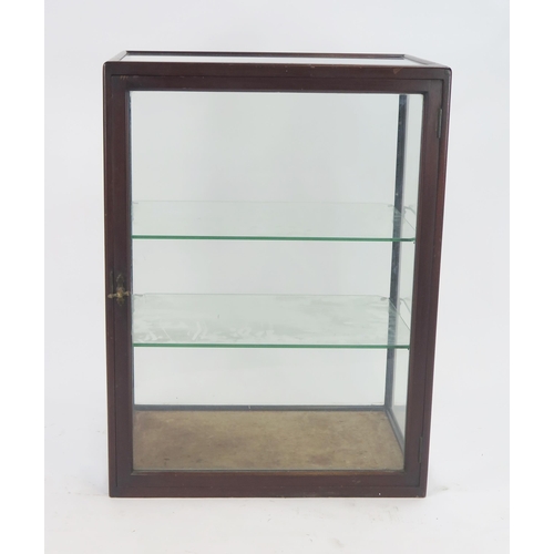 1845 - A Mahogany Framed and Glazed Counted Top Display Cabinet, 61(w)x81(h)x43(d)cm. Only one glass shelf ... 