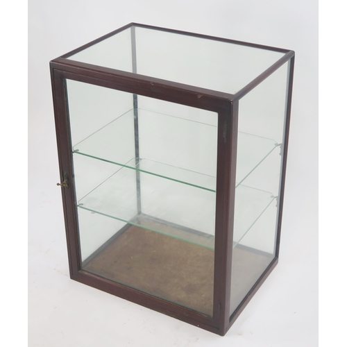 1845 - A Mahogany Framed and Glazed Counted Top Display Cabinet, 61(w)x81(h)x43(d)cm. Only one glass shelf ... 