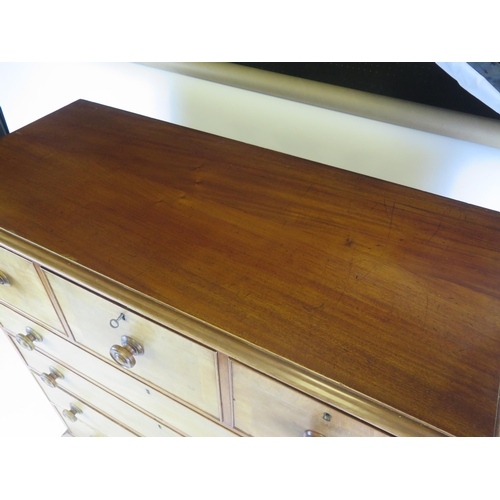 800 - A Large Victorian Mahogany Chest of Drawers, 118(w)x136(h)x32(d)cm