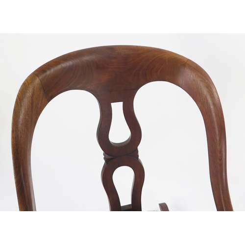 816 - A Victorian Mahogany Rocking Chair with drop in seat