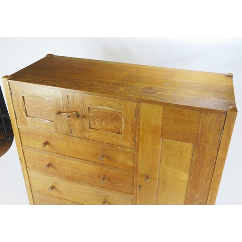 820 - Ambrose Heal Letchworth Oak Compactum Nursery Chest of Drawers, 122(w)x123(h)x48(d)cm