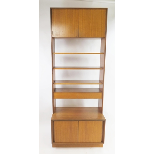 854 - A 1970's G-Plan Teak with drawers and cupboard below, 76(w)x198(h)x46(d)cm