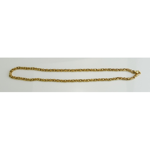 104 - La Papita _ An 18ct Gold Fancy Link Chain, 46cm, stamped ITALY &%) and with maker's name, 57.1g