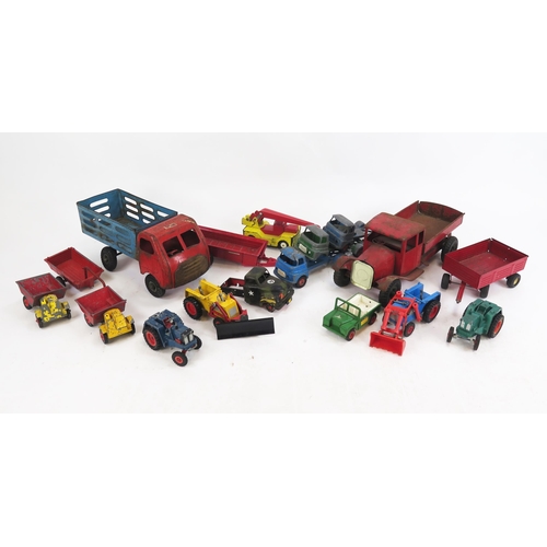 1310 - Collection of Triang etc. Tinplate and Diecast vehicles including large scale stake truck and wagon ... 