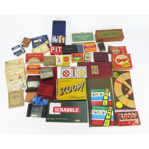 1362 - Collection of Vintage Games including Table Croquet, various card games, Scoop!, etc.