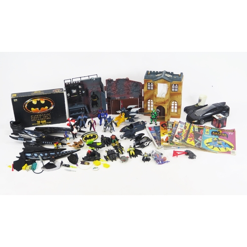 1370 - Batman DC Comics Vintage Toys Collection including figures, Wayne Manor, vehicles, accessories, comi... 