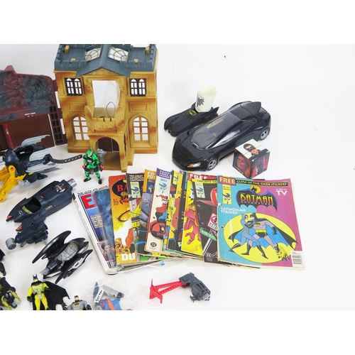 1370 - Batman DC Comics Vintage Toys Collection including figures, Wayne Manor, vehicles, accessories, comi... 