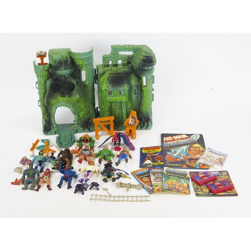 1371 - Mattel He Man Masters of The Universe Collection including Castle Greyskull, figures, accessories, b... 