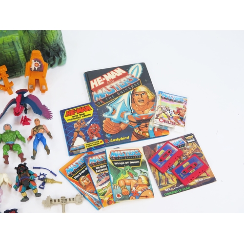 1371 - Mattel He Man Masters of The Universe Collection including Castle Greyskull, figures, accessories, b... 