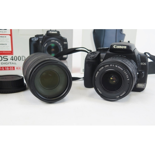 1401 - Canon EOS 400D Digital Camera with EFS 18-55mm f/3.5-5.6 and 75-300mm f/4-5.6 lenses and EH18-L case... 