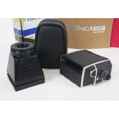 1410 - Zenza Bronica EC-TL Camera Body with x2 EC film back magazines, Nikkor-D 40mm f/4 lens, Komura 150mm... 