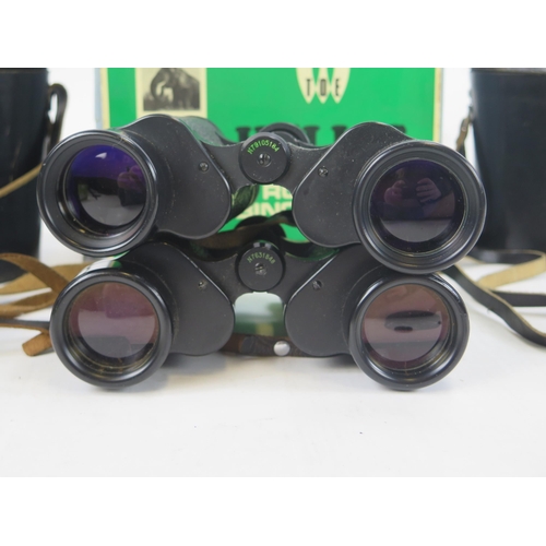 1412 - Two Pairs of Russian Military 12x40 Binoculars, BPU and BPU2, both come with amber filters and cases