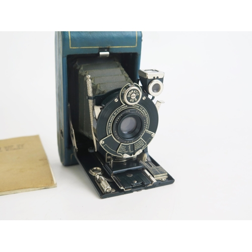 1420 - Kodak Vest Pocket Series III Autographic Camera in blue with case and original picture making manual