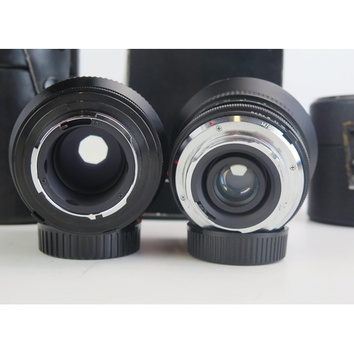 1438 - Vivitar Camera Lens Pair including MC macro telephoto 90mm f/2.5, for Minolta and 17mm f/3.5 auto wi... 