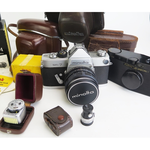 1440 - Vintage Camera Group including Werra with Carl Zeiss Jena lens, Savoy Royer, Kodak Retinette IA, Min... 