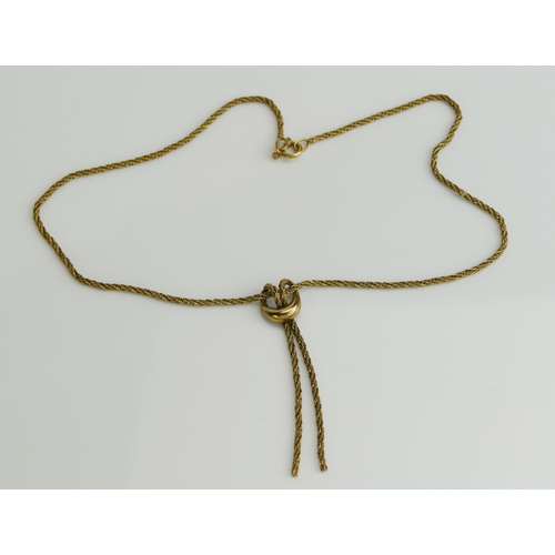 160 - A 9ct Gold Necklace, 38.5cm, import marks, 7.63g. Boxed