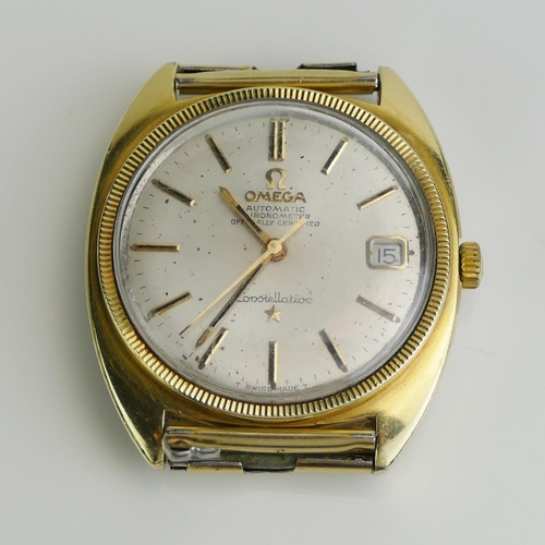 186 - An OMEGA Constellation Gent's Gold Plated Wristwatch, the 34.9x33.1mm case with caliber 564 automati... 