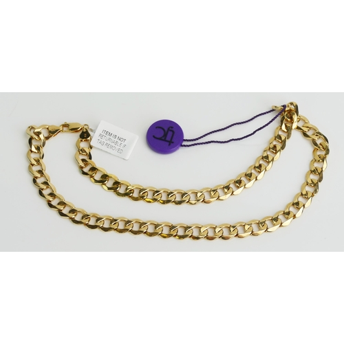 20 - A TJC 9ct Gold Curb Link Chain, 18