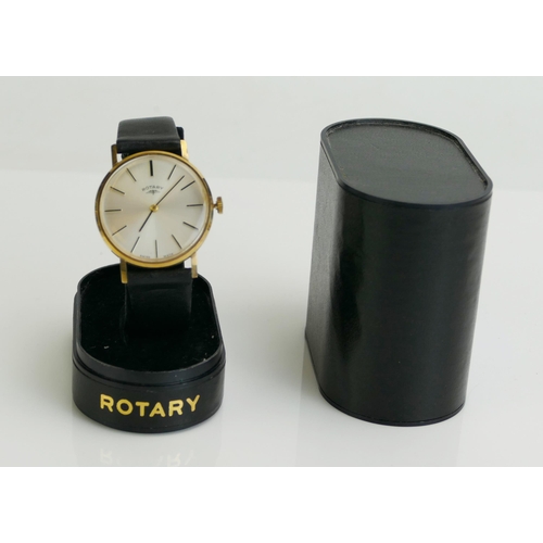 203 - A ROTARY 9ct Gold Gent's Presentation Wristwatch, back weighs 8.83g nett gold. Not running.