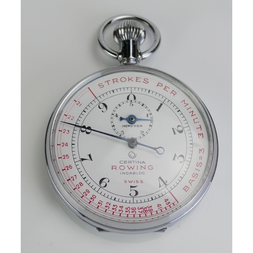 204 - A Rare CERTINA Rowing Stopwatch, 60mm case. Running