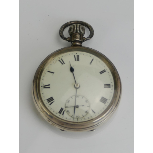 210 - A Gent's Silver Cased Open Dial Pocket Watch, Birmingham 1918. Running