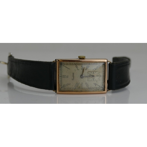 229 - An Audax 9ct Gold Gent's Wristwatch, London 1947. Running