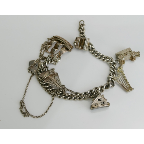 234 - A Silver Charm Bracelet, 46.2g